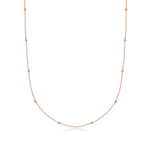 Sphere Chain Necklace 16 in (Rose Gold)