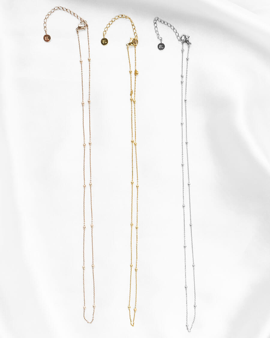 Sphere Chain Necklace 16 in (Rose Gold)