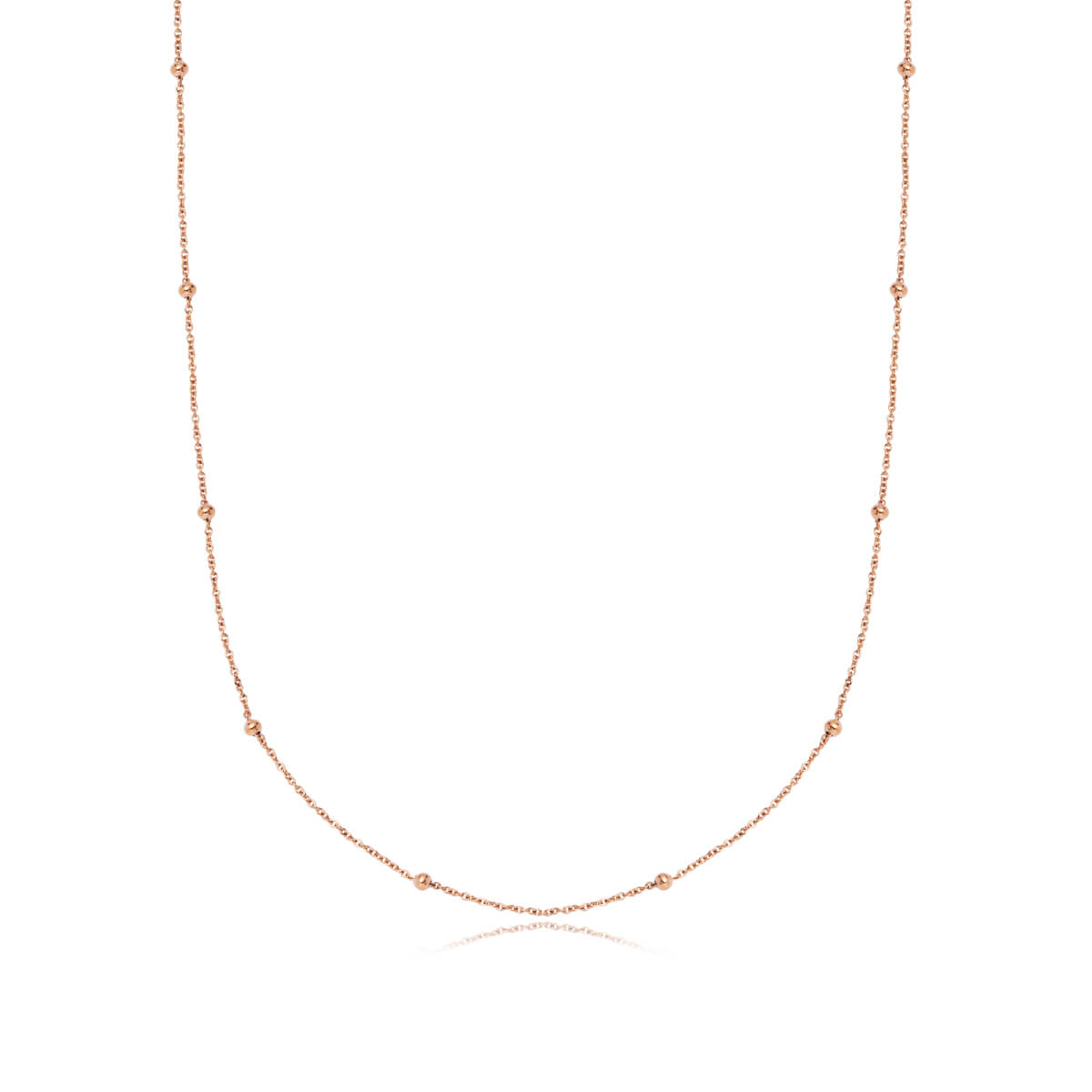 Sphere Chain Necklace 20 in (Rose Gold)