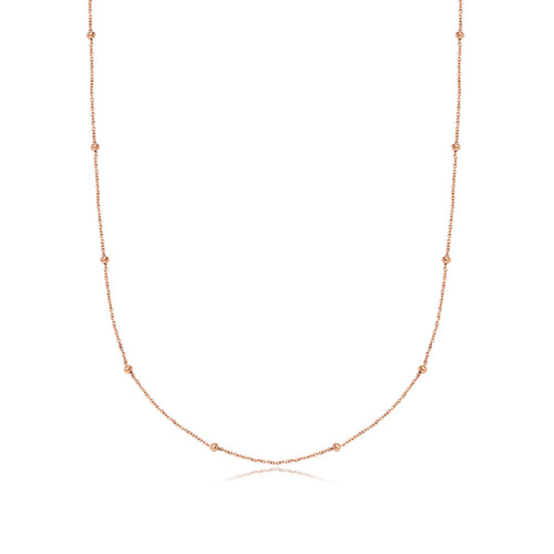 Sphere Chain Necklace 20 in (Rose Gold)