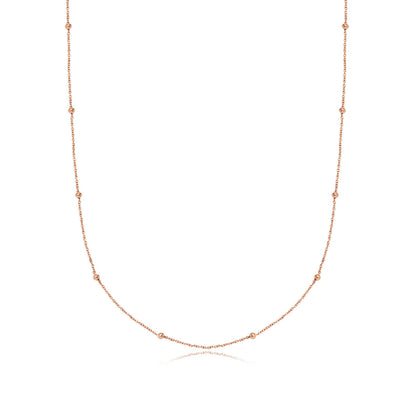 Layering Sphere Chain Necklace (Rose Gold)