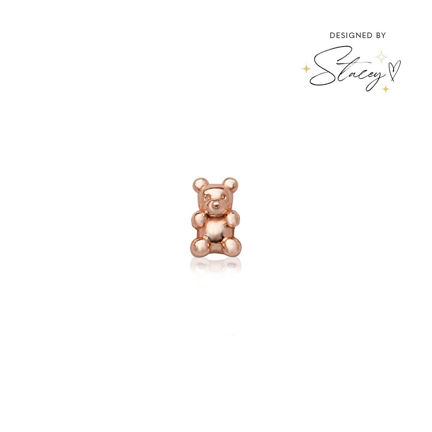 Made Mine Charms - Teddy Bear Charm (Rose Gold)