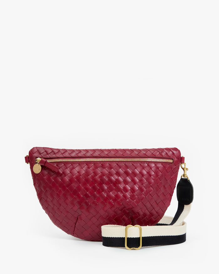 Black & White Adjustable Cotton Webbing Crossbody Strap on Grande Fanny