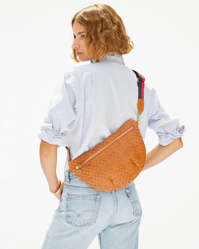 Adjustable Crossbody Strap on model's back