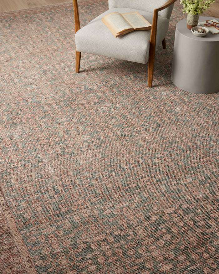 The Rug Corner Angela Rose x Loloi Aubrey Blue / Terracotta