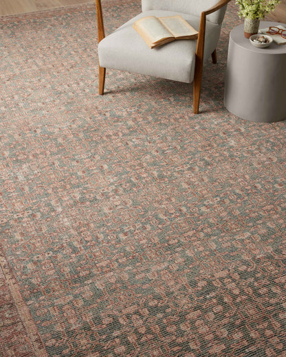 The Rug Corner Angela Rose x Loloi Aubrey Blue / Terracotta
