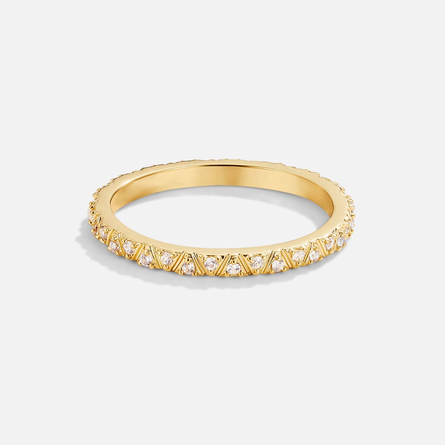 Arquette Gold & Crystal Band Ring
