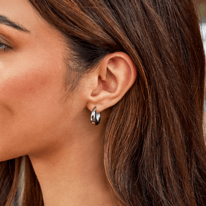 Audrey Silver Hoop Earrings