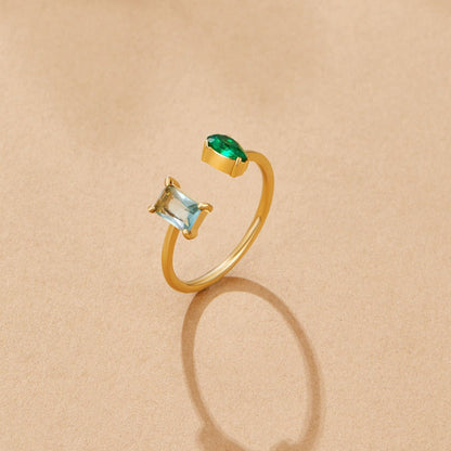 Aurora Aqua Green Crystal Ring
