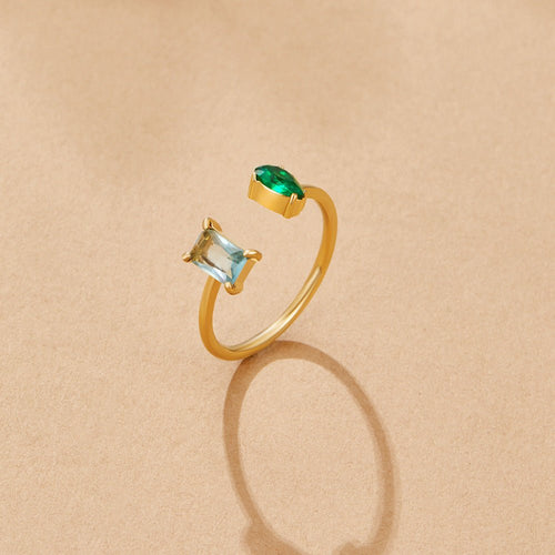 Aurora Aqua Green Crystal Ring