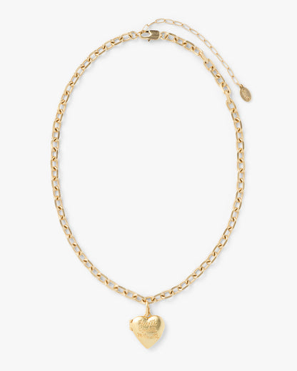 Charm Chain Necklace with Heart Locket Charm