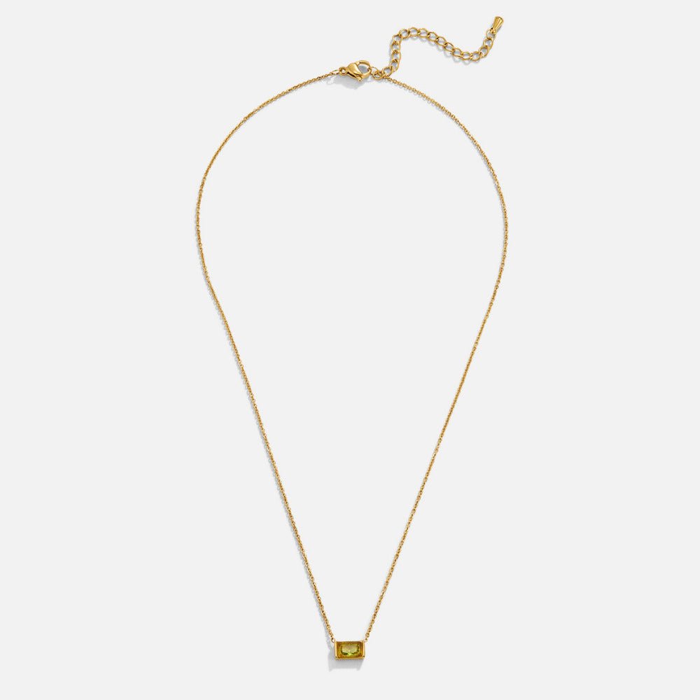 Crystal Peridot Pendant Necklace