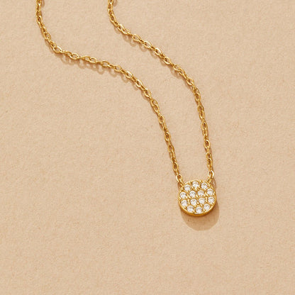 Elaine Crystal Disc Necklace