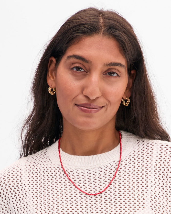 Enamel Barrel Chain Necklace on Lizzy