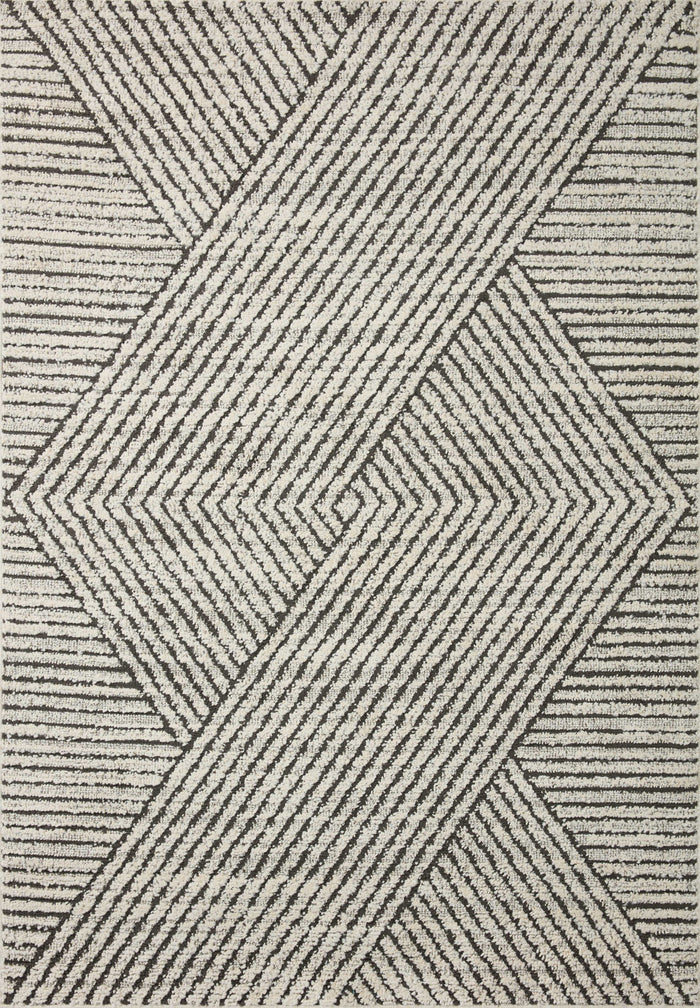 The Rug Corner Loloi II Fabian Charcoal / Ivory