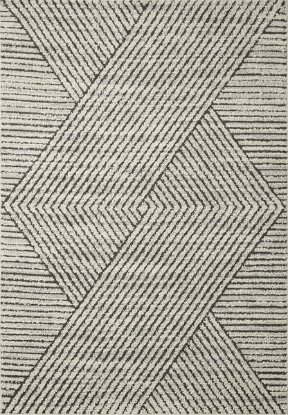 The Rug Corner Loloi II Fabian Charcoal / Ivory