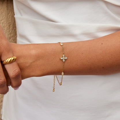 Four Leaf Clover Crystal Bracelet