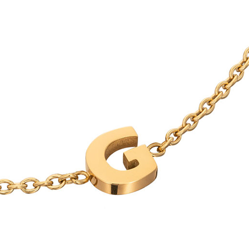 Birthstone & Made Mine Letter Bracelet (Gold)