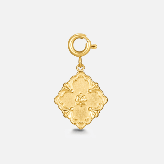 Golden Clover Leaf Charm