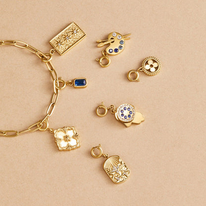 Golden Clover Leaf Charm
