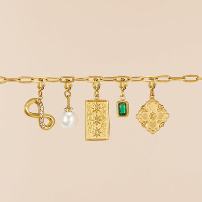 Golden Clover Leaf Charm