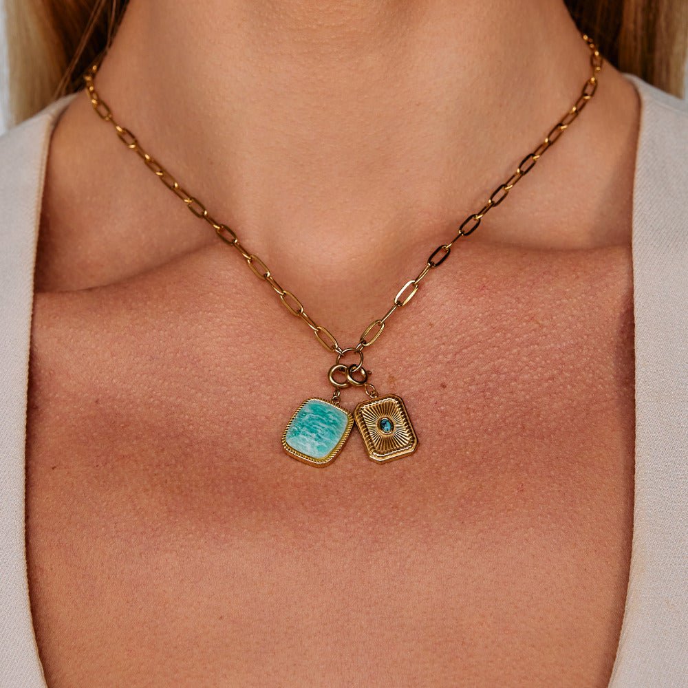 Green Amazonite Stone Charm
