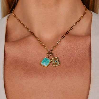 Green Amazonite Stone Charm