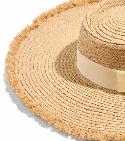 Oversized Frayed Edge Hat (Natural)