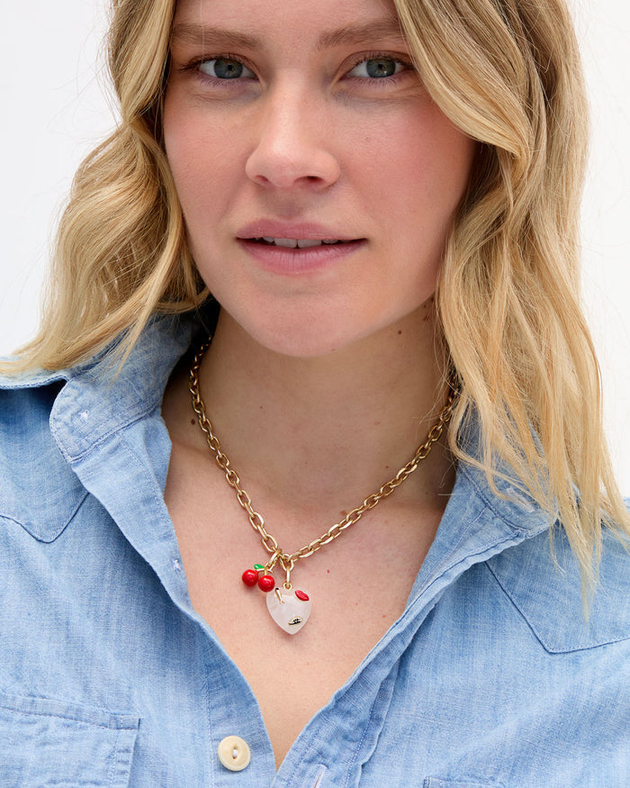 Icon Heart Charm on Charm Chain Necklace