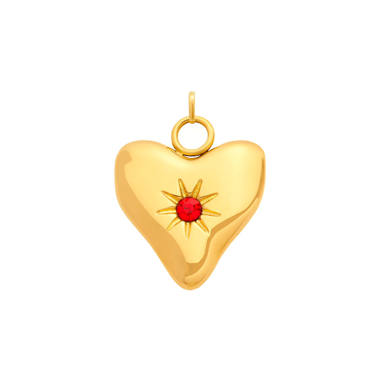 Molten Heart Birthstone Charm (Gold)
