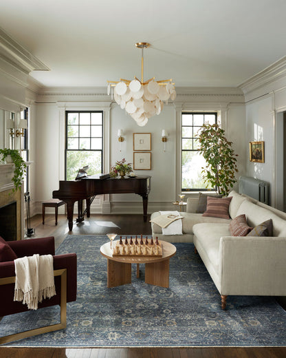 The Rug Corner Jean Stoffer x Loloi Jean Stoffer - Bradbury Ocean / Gold Area Rug