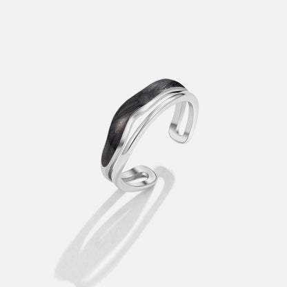 Layered Black Sahara Silver Ring