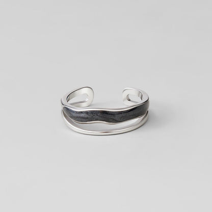 Layered Black Sahara Silver Ring