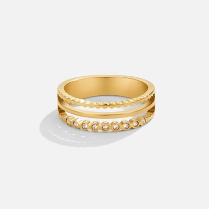 Layered Elowyn Crystal Ring