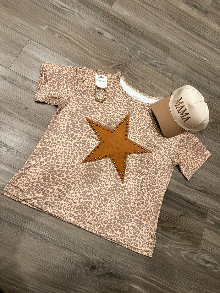 Leopard Retro Star
Studded Patch Tee