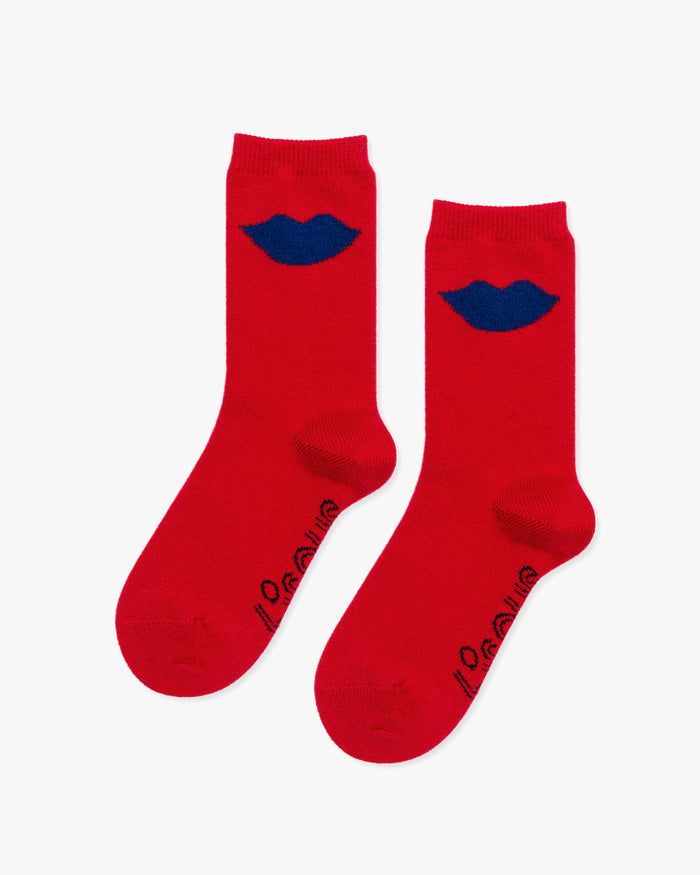 Lips Cashmere Crew Socks