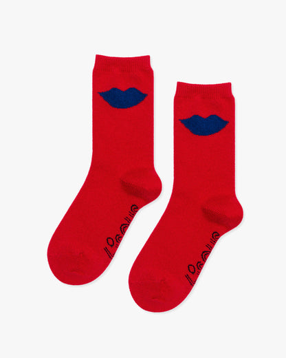 Lips Cashmere Crew Socks