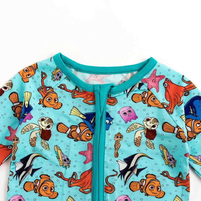 Little Tide Bamboo Zipper Romper Pajamas