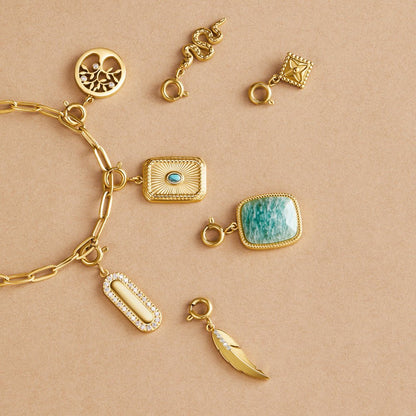 Lucky Gold Clover Leaf Charm