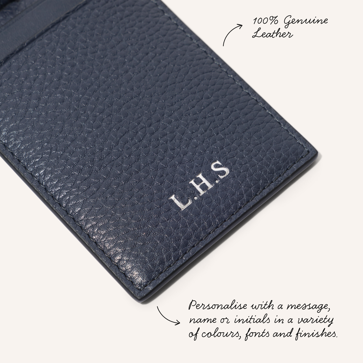Leather Luggage Tag (Navy)