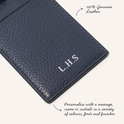 Leather Luggage Tag (Navy)