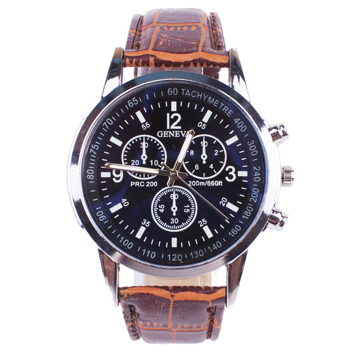 Men's Blue Light Glass Wrist Watch – Modern Fashion Timepiece