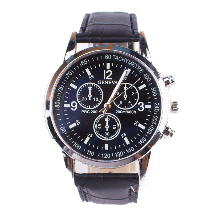 Men's Blue Light Glass Wrist Watch – Modern Fashion Timepiece