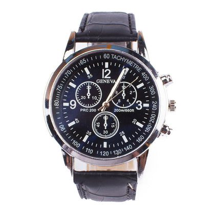Men's Blue Light Glass Wrist Watch – Modern Fashion Timepiece
