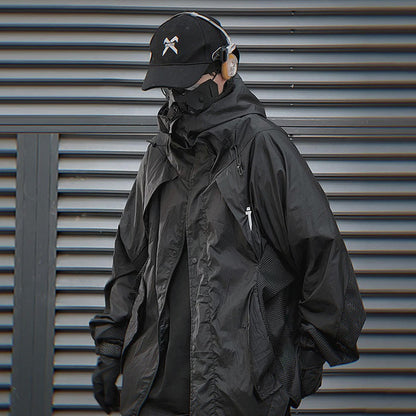 Men's Lightweight Hooded Sun Protection Jacket UPF 50+ – Black