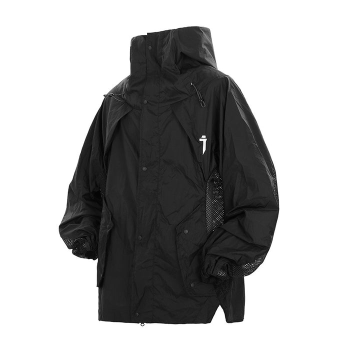 Men's Lightweight Hooded Sun Protection Jacket UPF 50+ – Black