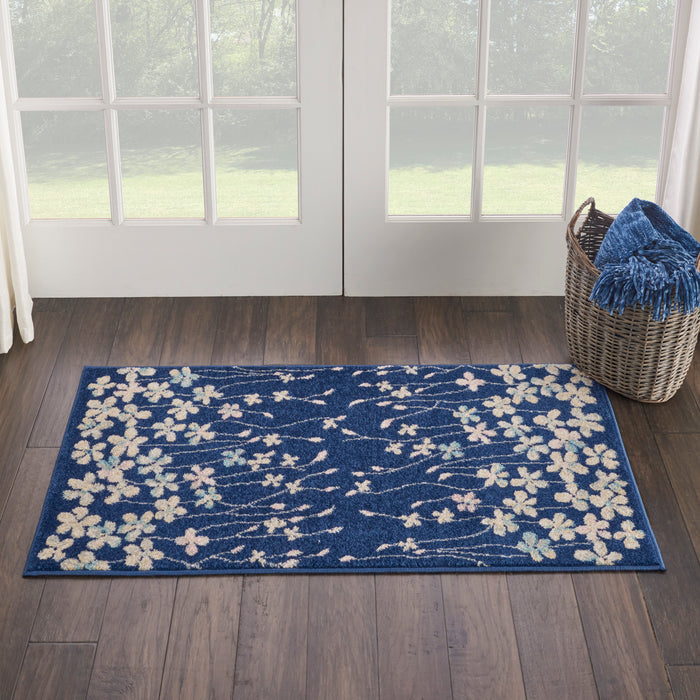 The Rug Corner Nourison Home Tranquil TRA04 NAVY Area Rugs