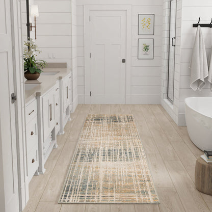 The Rug Corner Nourison Home Nourison Home - WAshable Decor Beige/Blue Area Rug WSD07
