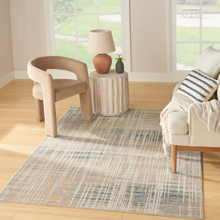 The Rug Corner Nourison Home Nourison Home - WAshable Decor Beige/Blue Area Rug WSD07