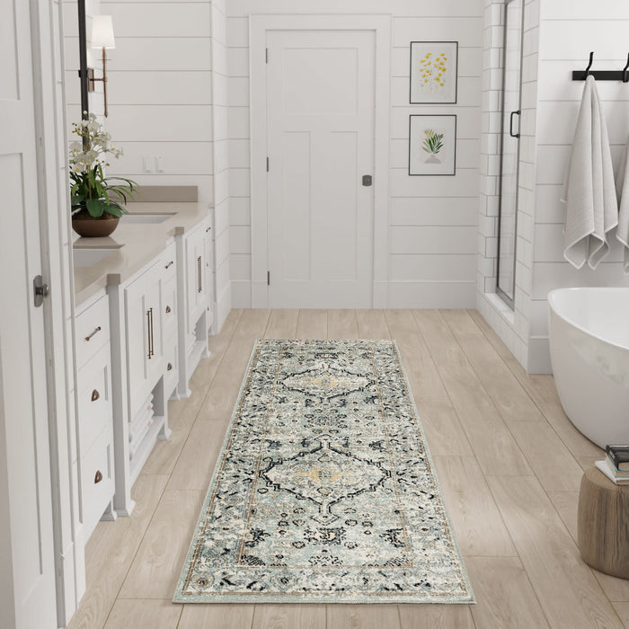 The Rug Corner Nourison Home Nourison Home - WAshable Decor Blue/Taupe Area Rug WSD12